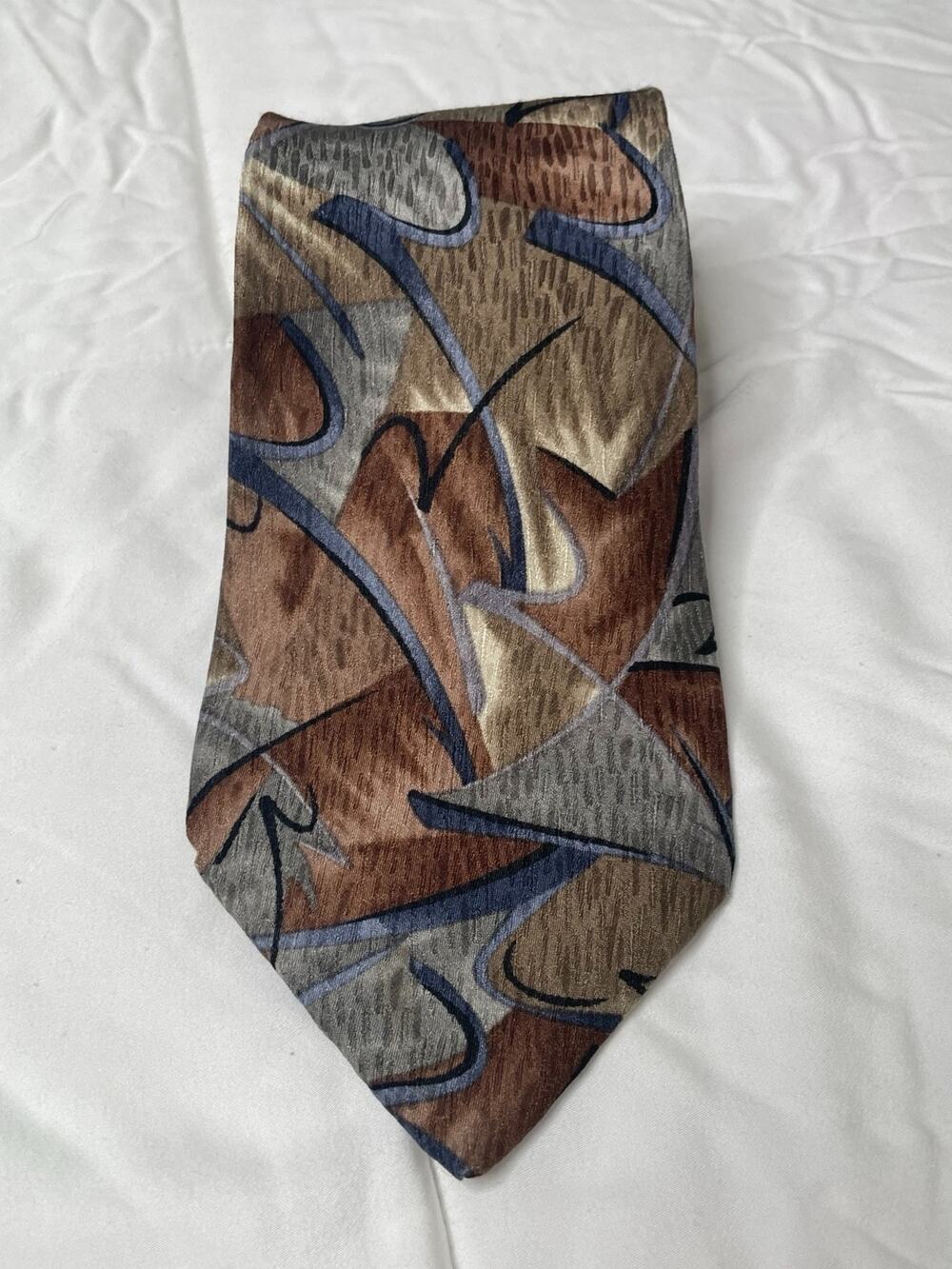 Vintage Jimmy By Stonehenge 100% Silk Abstract Geometric Neck Tie USA